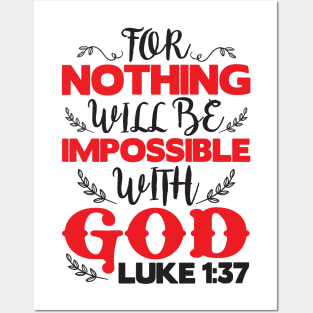 Luke 1:37 Posters and Art